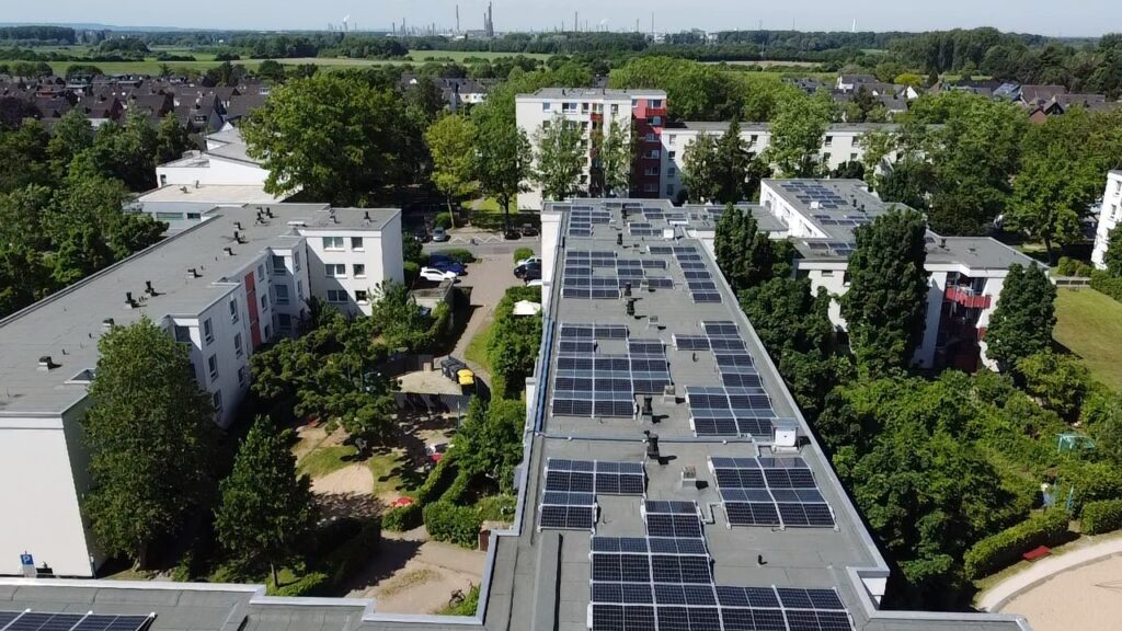 Luftbild Mieterstromprojekt Mohnheim mit der R+L Smart Energy Solutions GmbH